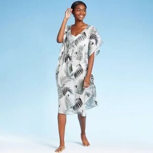 New Botanical Print Midi Swim Suit Coverup M